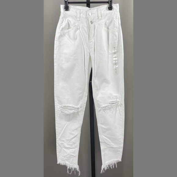 NEW American Eagle Outfitters Jeans Womens 00 white denim skinny preppy boho - Picture 1 of 13